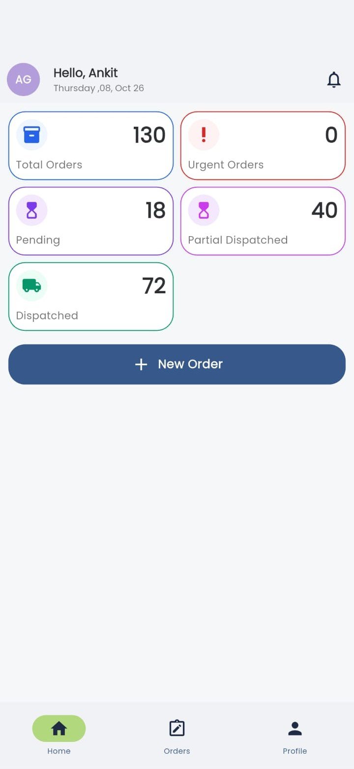 Worker home — order counts at a glance