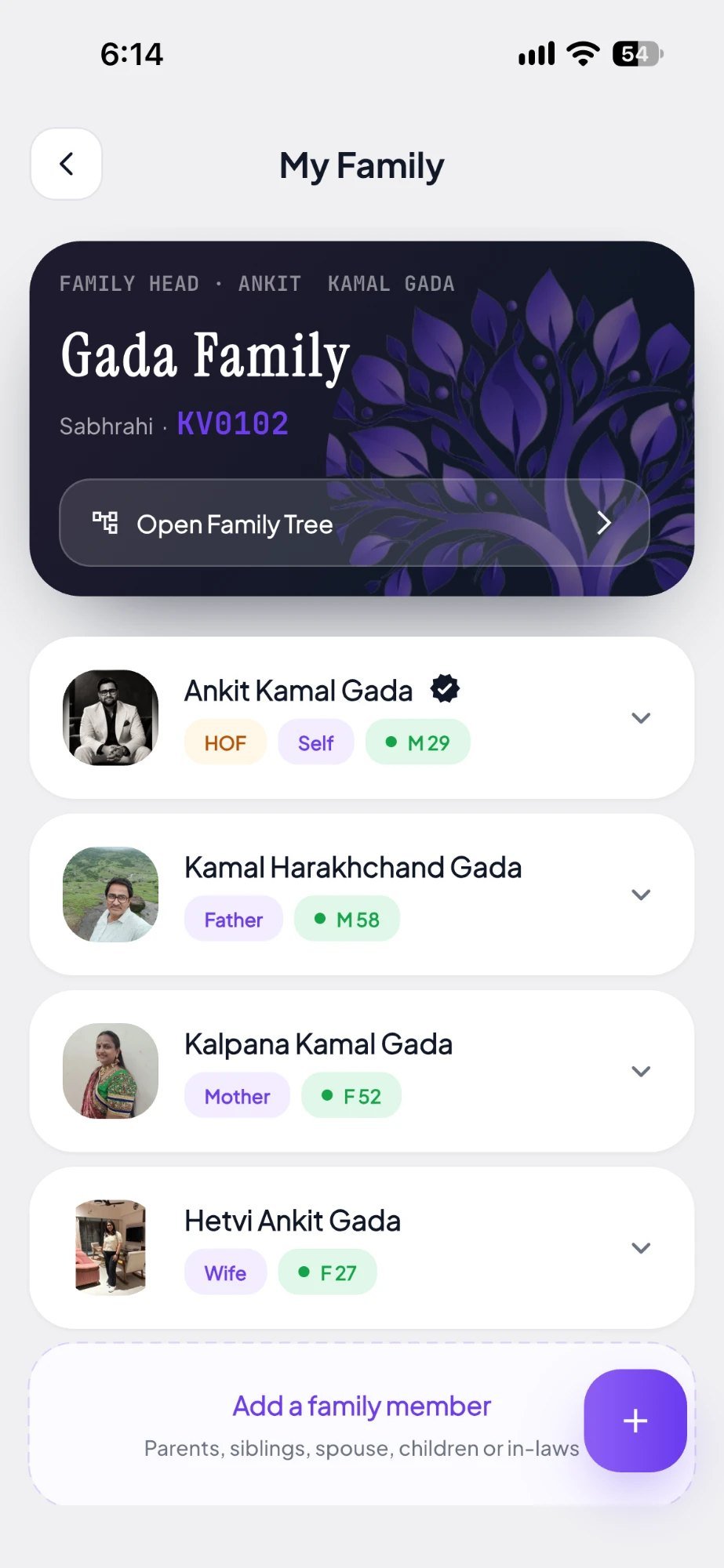 My Family — household members